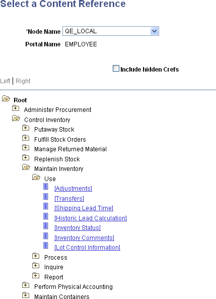 Select a Content Reference page