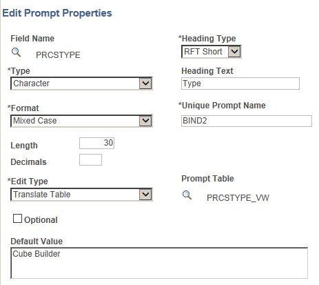 Edit Prompt Properties page