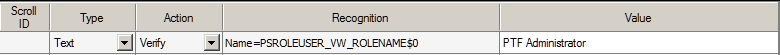 Example of a step that verifies a field on a row