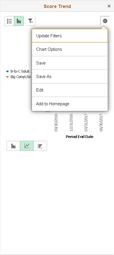 Create Analytics on Small Form factor Step 3- Option Menu