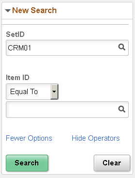 Showing operators on editable facets for a component based pivot grid model.