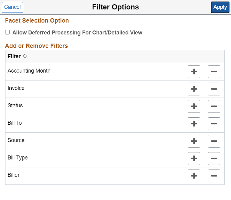 Filter Options dialog box
