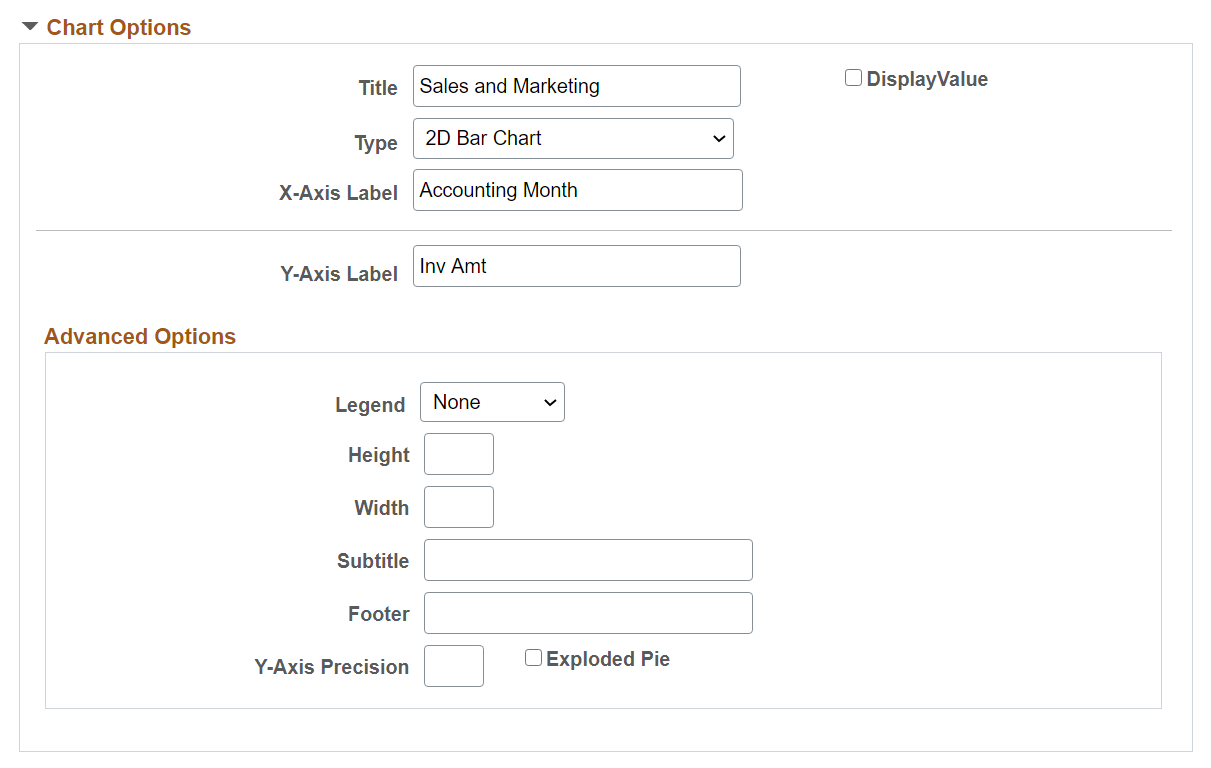 Chart Options section