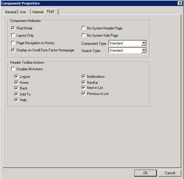 Component Properties dialog box