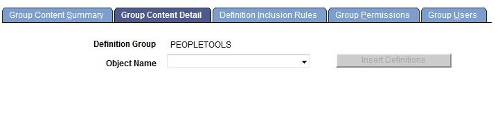 Group Content Detail page for a new definition group