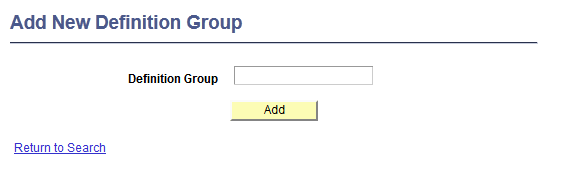 Add New Definition Group page