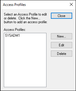 Access Profiles dialog box