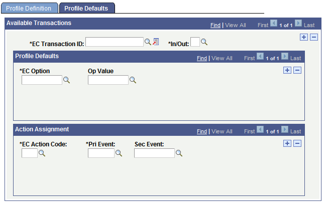 Partner Profile - Profile Defaults page