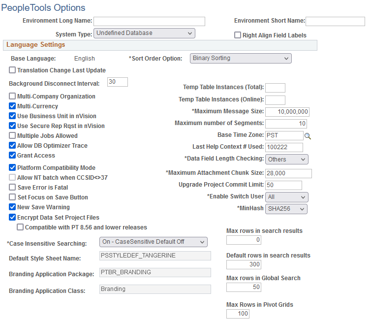 PeopleTools Options (1 of 2)