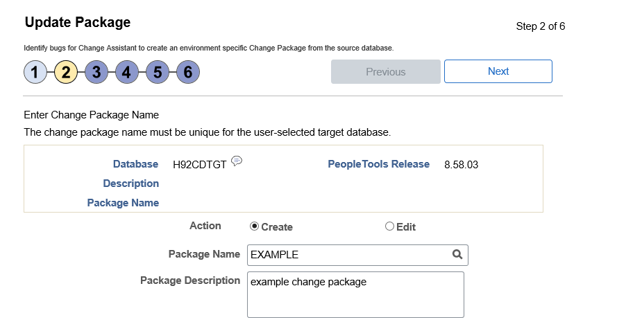 Update Package Step 2 of 6