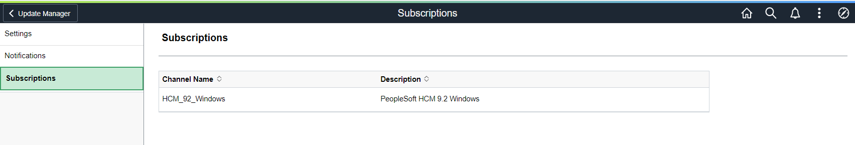 Subscriptions page