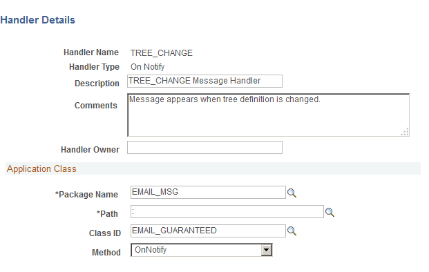 Handler Details page