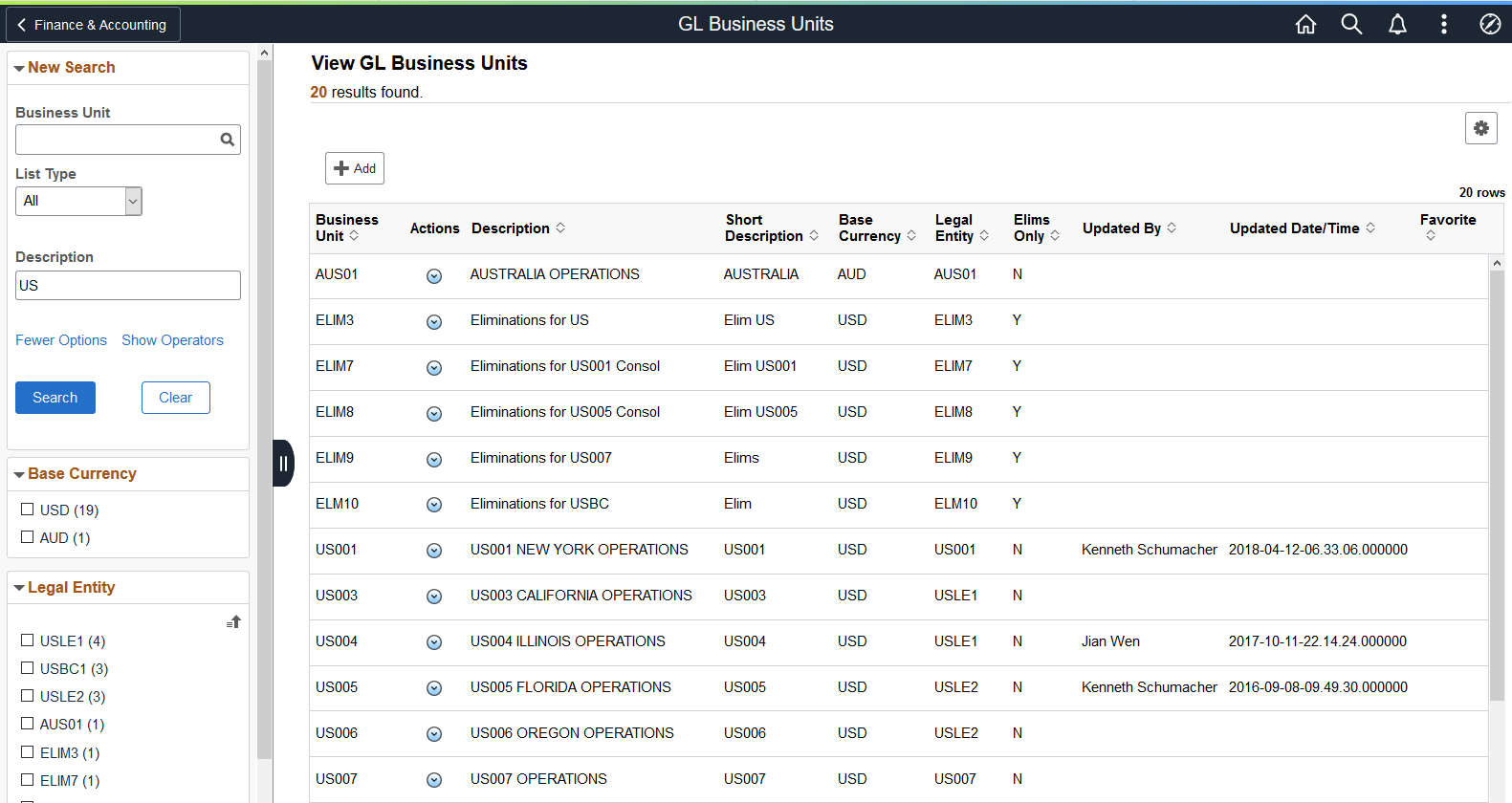 Fluid component search example