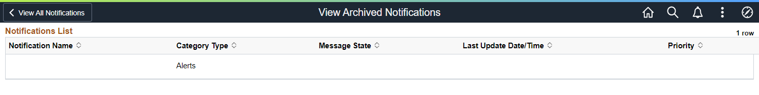 View Archived Notifications page