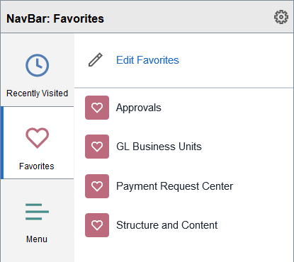 NavBar: Favorites