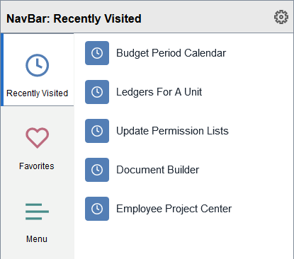 NavBar: Recently Visited