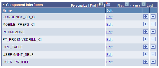 The Component Interfaces grid in the expanded state