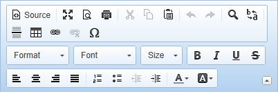 Rich text editor toolbar