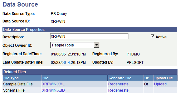 Data Source page