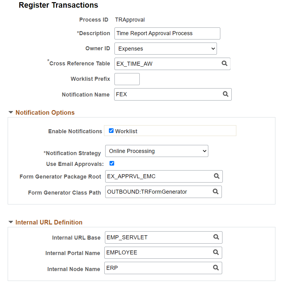 Register Transactions page