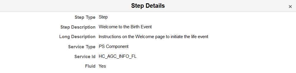 Step Details page