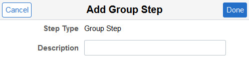 Add Group Step page