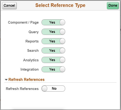 Select Reference Type Page