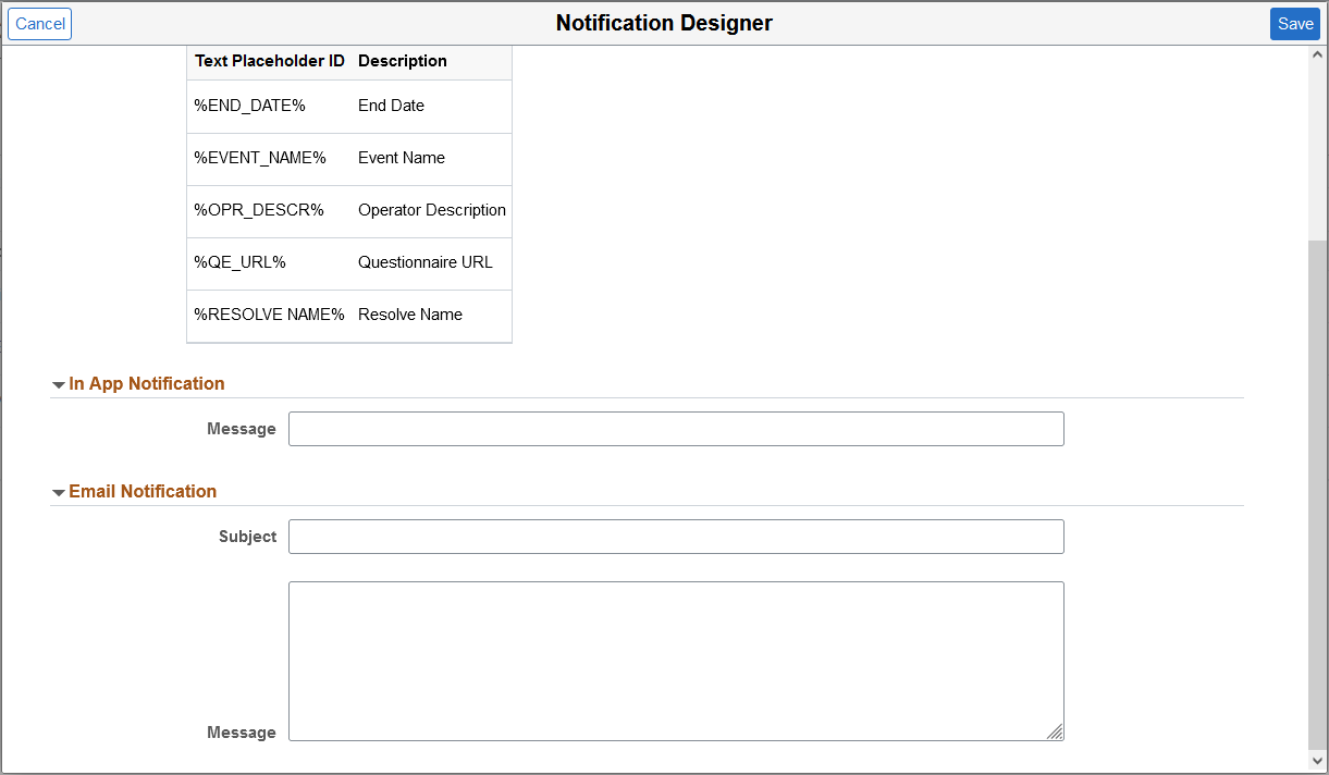Notification Designer page (2 of 2)