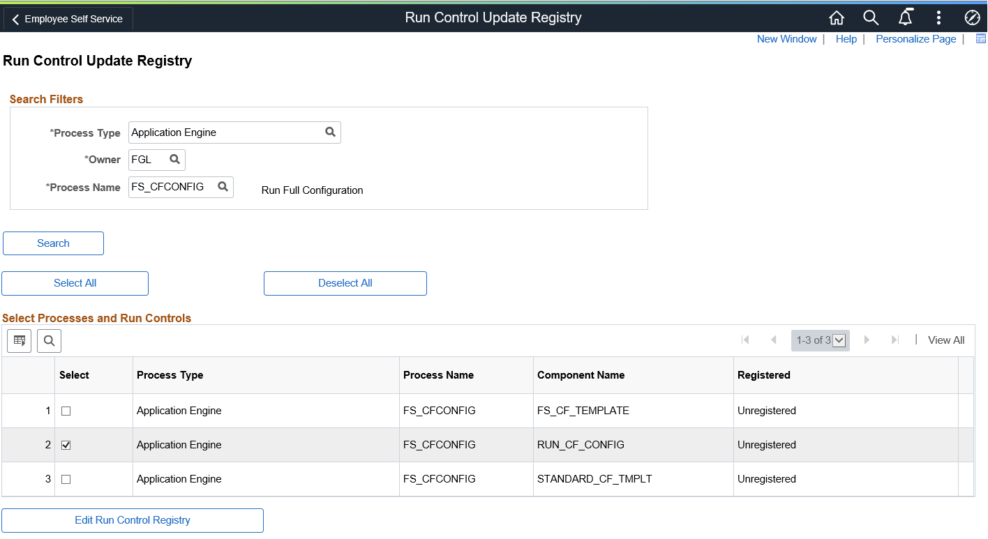 Run Control Update Registry