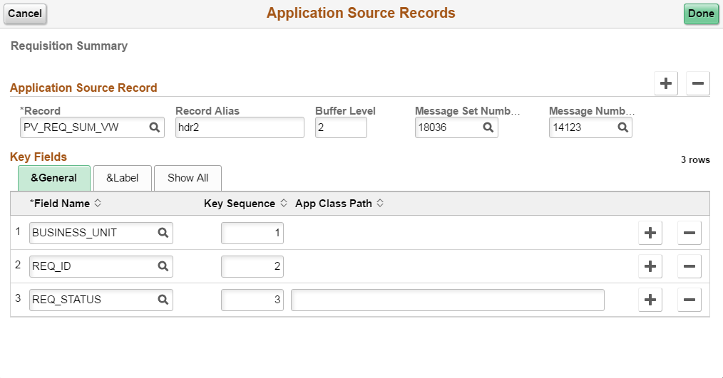 Application Source Records