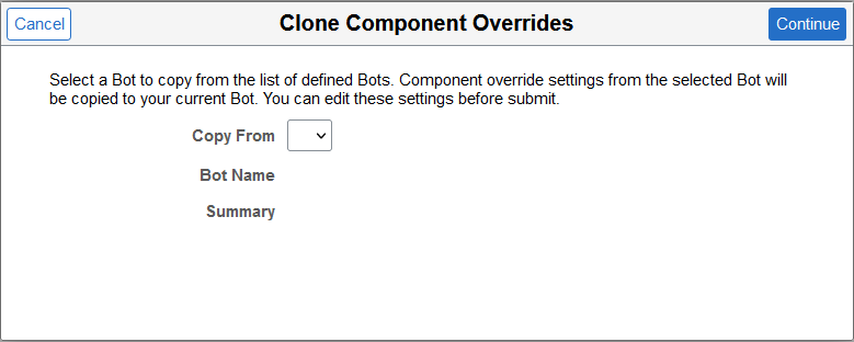Clone Component Overrides page