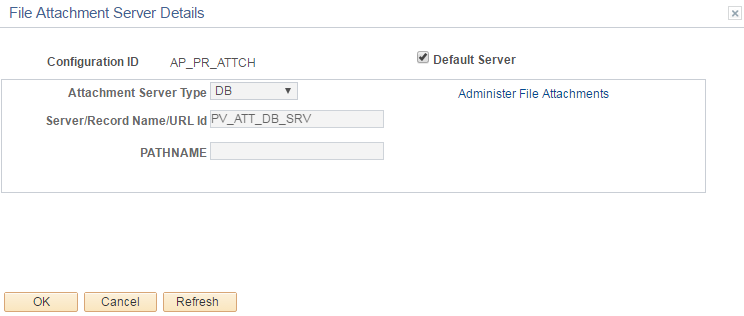 File Attachment Server Details