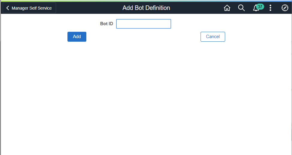 Add Bot Definition page
