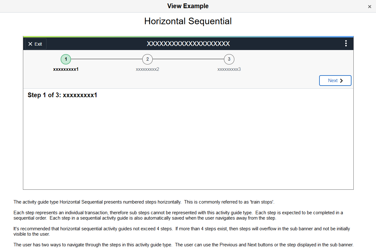 View Example page: Horizontal Sequential example