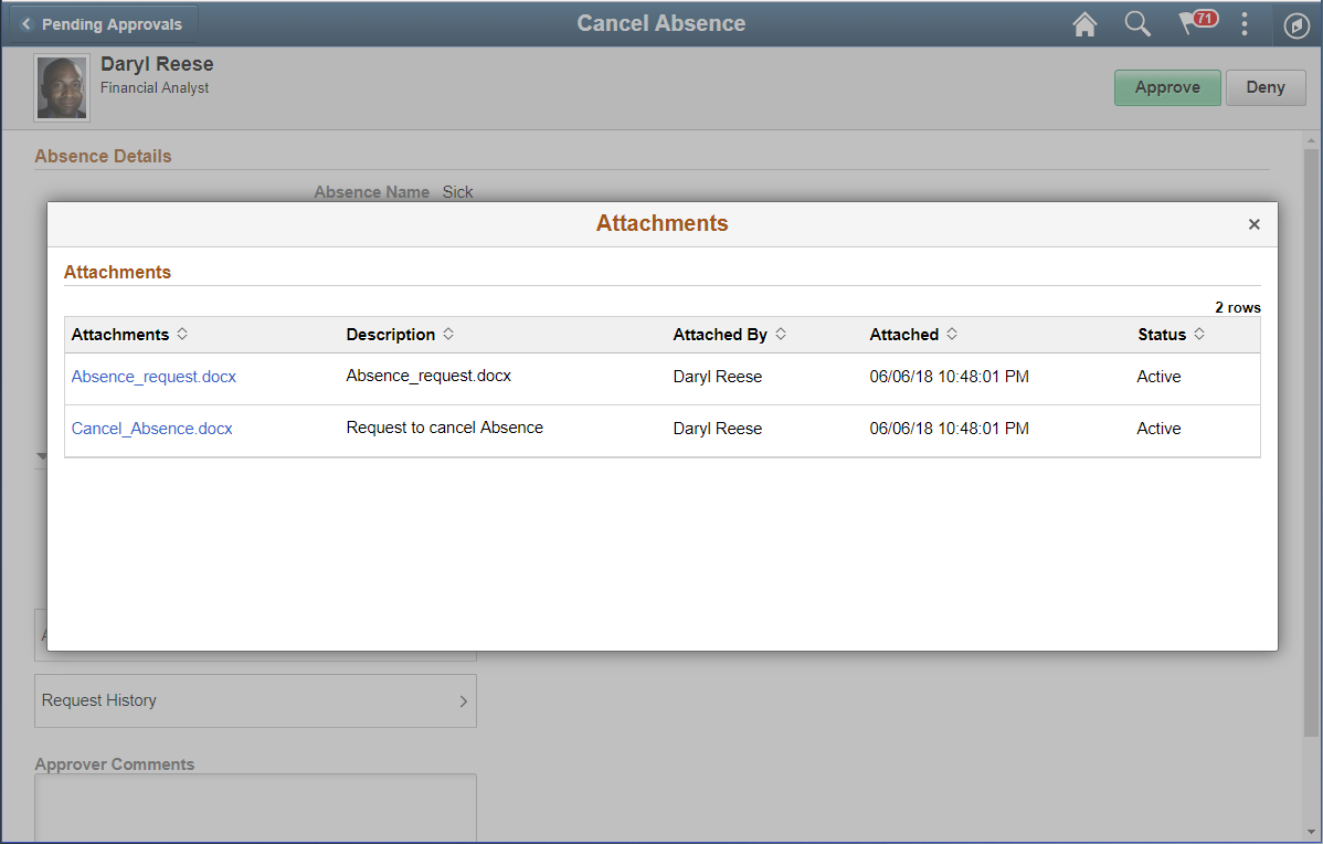 Cancel Absence_Attachment Page