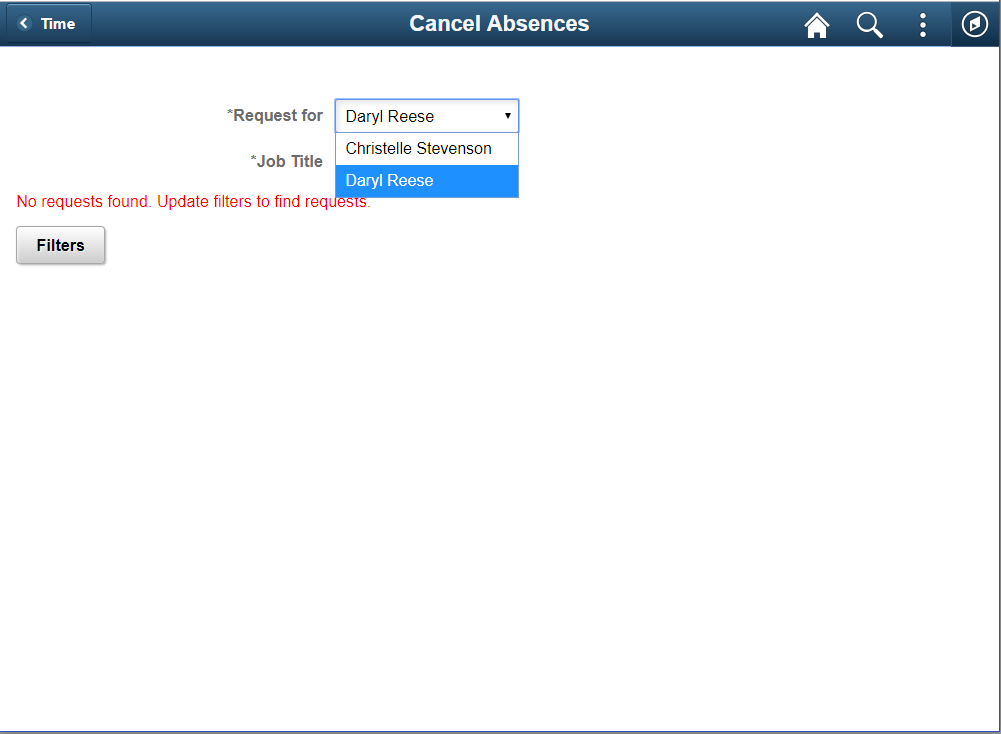 Cancel Absences page with Delegation