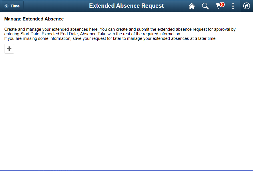 Extended Absence Request_Add Page
