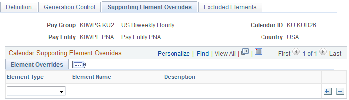 Calendars - Supporting Element Overrides page