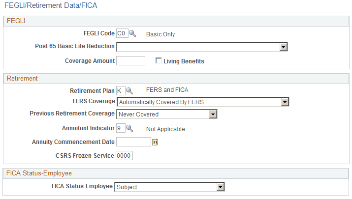FEGLI/Retirement Data/FICA page