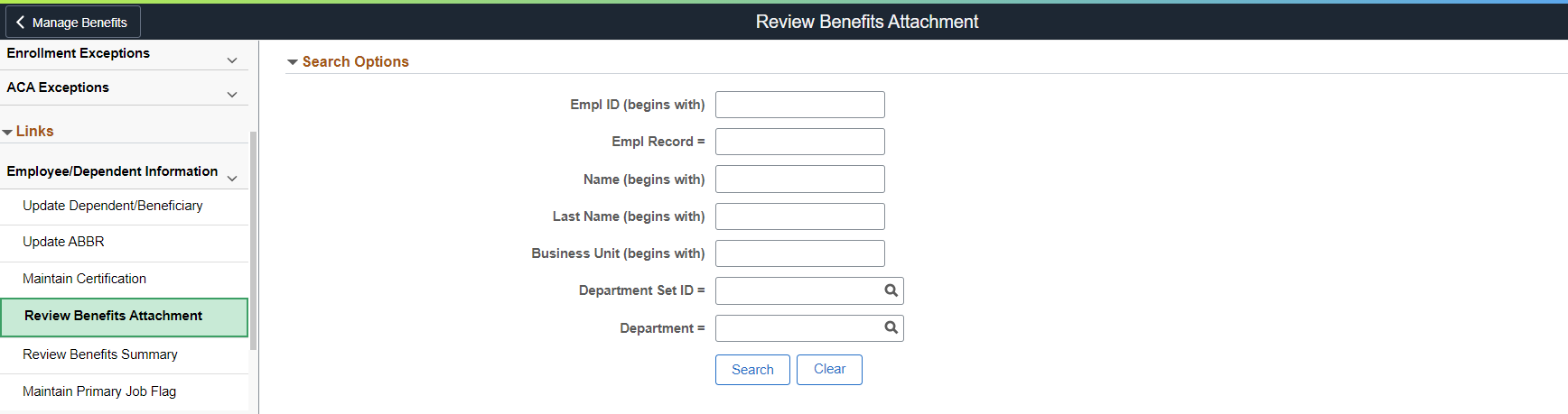 Review Benefits Attachment Page