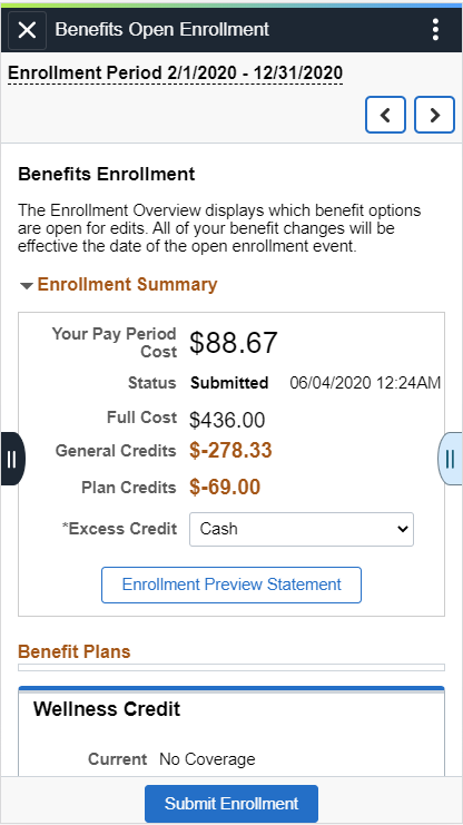 Smartphone_Benefits Enrollment page