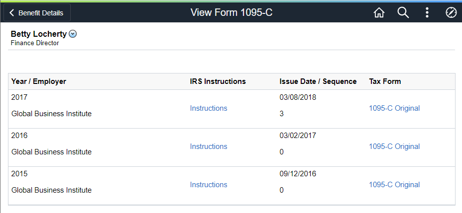 (Tablet) View Form 1095-C page