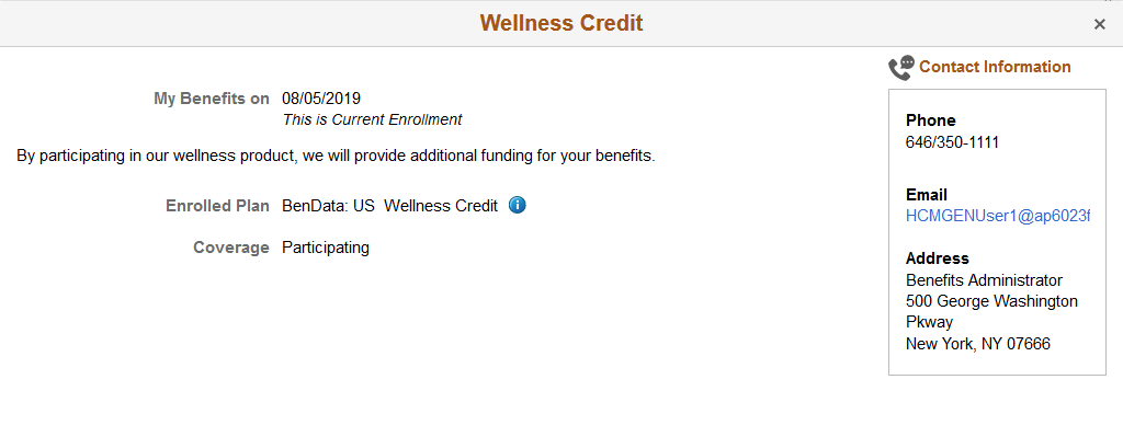 Wellness Credit Page