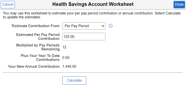 Health Savings Account Worksheet_Pay Per Period