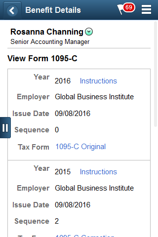 (Smartphone) View Form 1095-C page