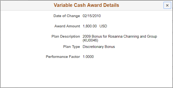 Variable Cash Award Details page (Fluid)
