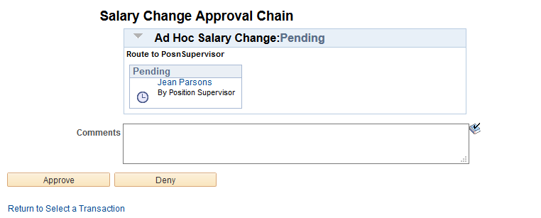 Approve Ad Hoc Salary Change page (2 of 2)