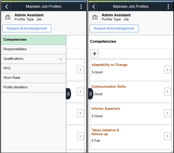 (Smartphone) Maintain Job Profiles Page