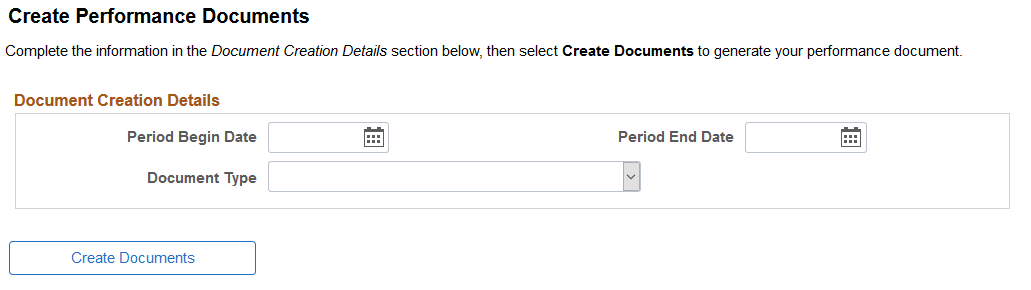 <>Create <document type> Documents page (employee)