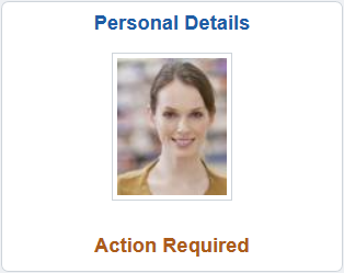 Personal Details tile with Action Required message